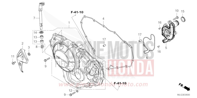 PANNEAU CARTER-MOTEUR D. (CRF1100A/A2/A4/AL/AL2/AL4) de Africa Twin PEARL GLARE WHITE (NHB53H) 2022